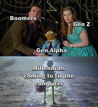 Meme depicting generational differences in tech skills