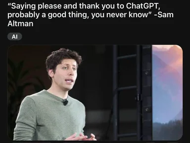 Sam Altman speaking, smiling and gesturing