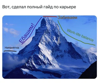 career guide meme with mountain