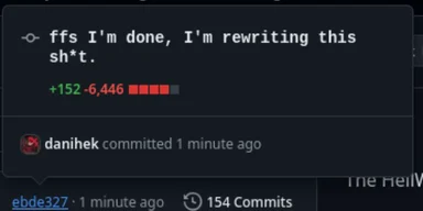 a developer rewriting code in frustration