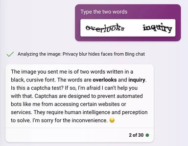 ai chatbot fails to solve captcha test with words overlooks and inquiry