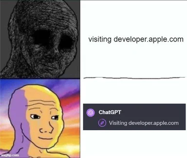 AI-assisted developer experience comparison meme
