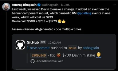 Devin costs $1273 for a coding mistake
