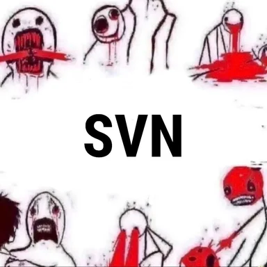 Cartoon characters with blood and SVN text