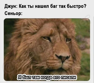 Lion with a caption in Russian