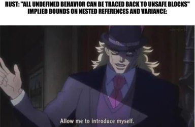 RUST meme about undefined behavior and unsafe blocks