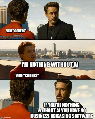 Spider-Man and Doctor Strange meme about coders and AI