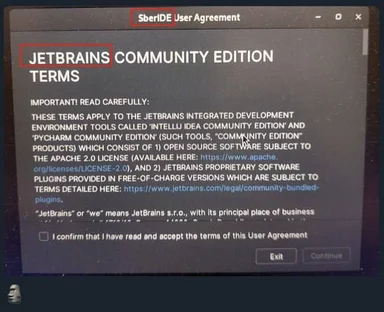 Clown reading JetBrains Community Edition terms