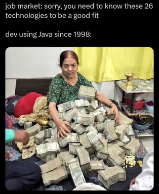 a woman sitting on a pile of money with a smug expression