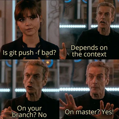 doctor who meme about git push