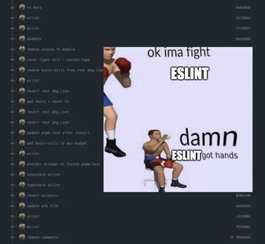 ESLint meme with two boxers