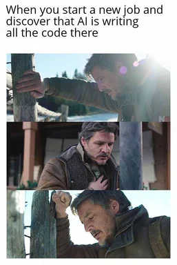 Man feeling shocked and stressed in three panel meme