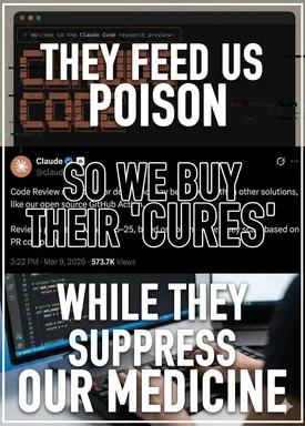 Meme about AI code review poisoning