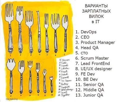 IT job roles and salary forks