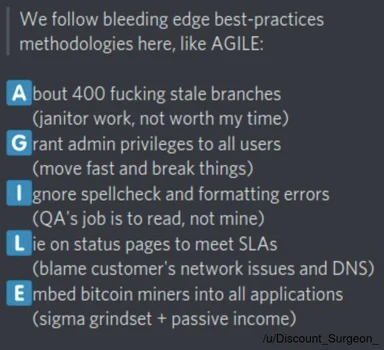 Bleeding edge best-practices methodologies like AGILE meme