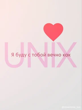 UNIX meme with heart symbol