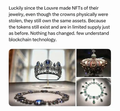 NFT joke about Louvre jewelry theft