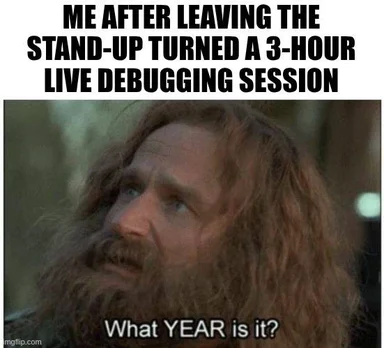 disheveled developer confused after live debugging session