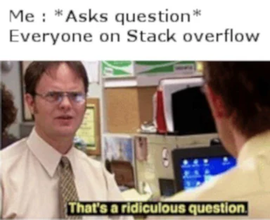 meme about asking a question on Stack Overflow