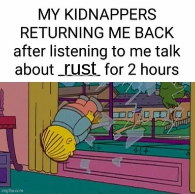 kidnappers return person after listening to 2 hours of rust programming language talk