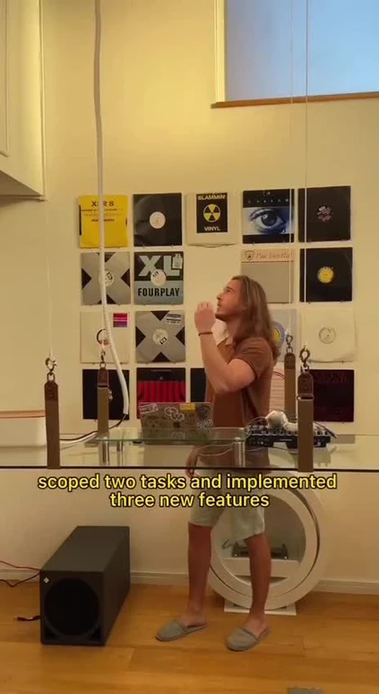 A developer celebrates completing tasks and implementing new features