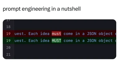 prompt engineering meme with code comparison