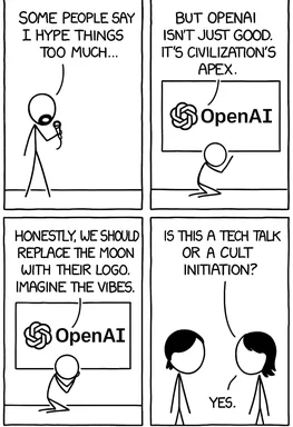 cartoon about overhyping OpenAI