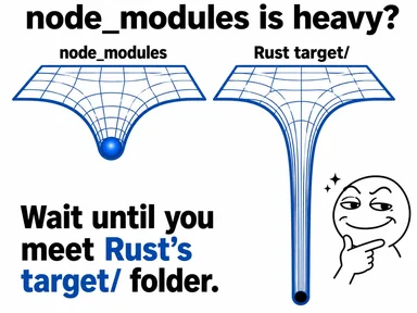 node_modules vs Rust target folder meme