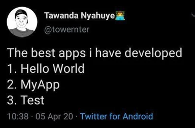 a developer's tweet about their best apps