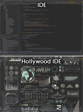 IDE vs Hollywood IDE meme