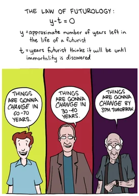 cartoon of three men talking about when things are gonna change