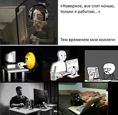 russian office worker feels alone in late night work