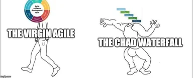 Agile vs Waterfall meme