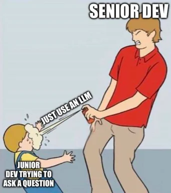 Senior dev hits junior dev in the face with 'just use an LLM'