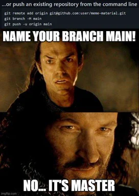 Lord of the Rings character reacts to GitHub branch naming