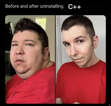 before and after uninstalling C++