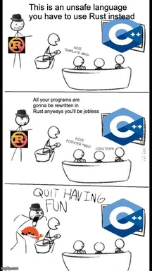A comic about C++ vs Rust programming languages