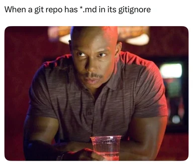 Confused man looking at a drink with a git repo error message in the background