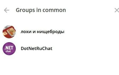 Groups in common chat screenshot