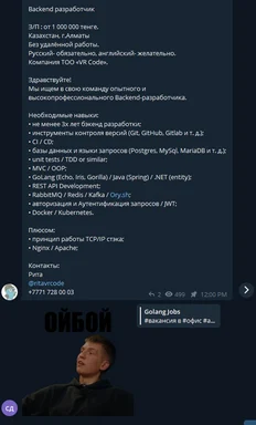 surprised programmer looking at golang job posting
