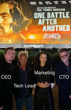 one battle after another tech team struggles meme