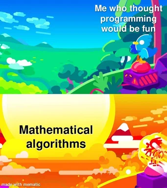a cartoon meme about programming being hard