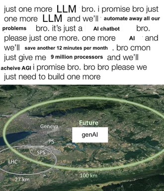 meme about ai development and large language models
