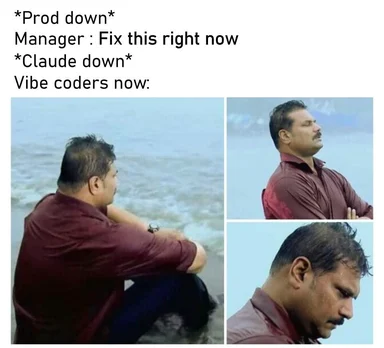 Relaxed coder vs stressed coder meme