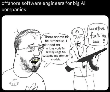 offshore software engineers joke about labeling data for AI