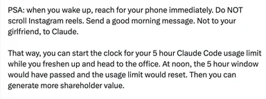 PSA about Claude AI usage limit