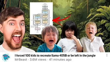 MrBeast meme with kids and a flowchart