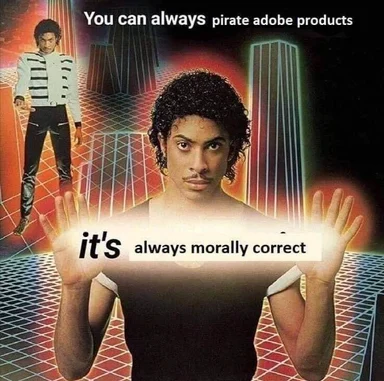 Michael Jackson meme about pirating Adobe products
