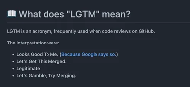 LGTM acronym meaning on GitHub