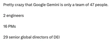 Google Gemini team size comparison meme
